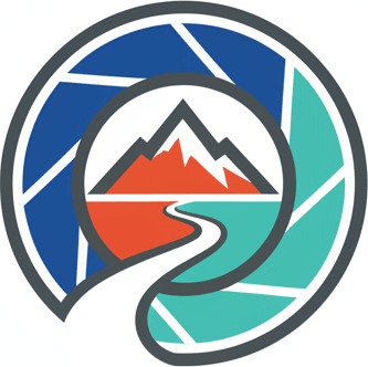 Логотип Victoriavoyage для фототуров в Исландии, современный плоский дизайн, белый фон.